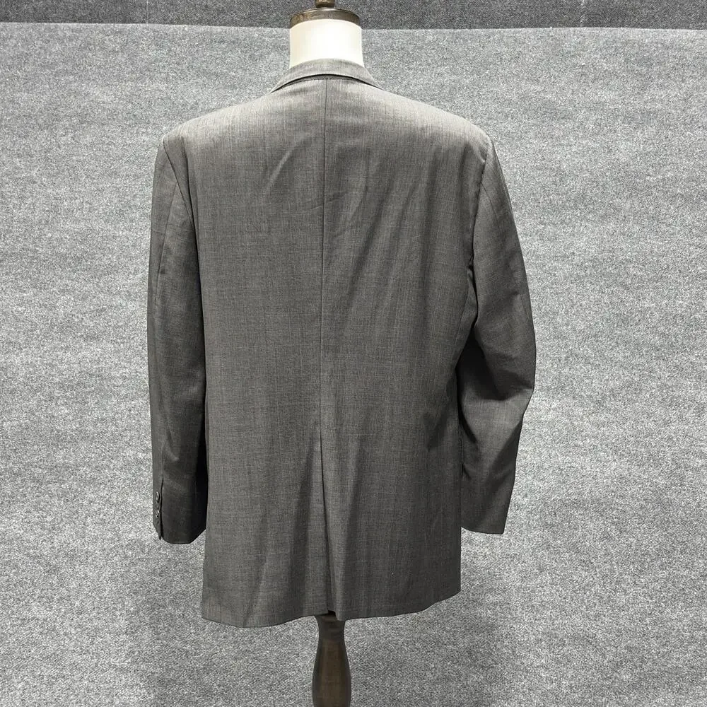 Vintage Hickey Freeman Jacket Mens 46 Long Gray Glen Plaid Wool USA Barneys NY